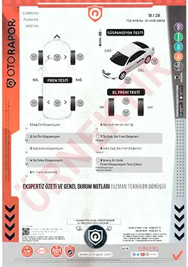 Fren Süspansiyon Ekspertiz Örnek Rapor